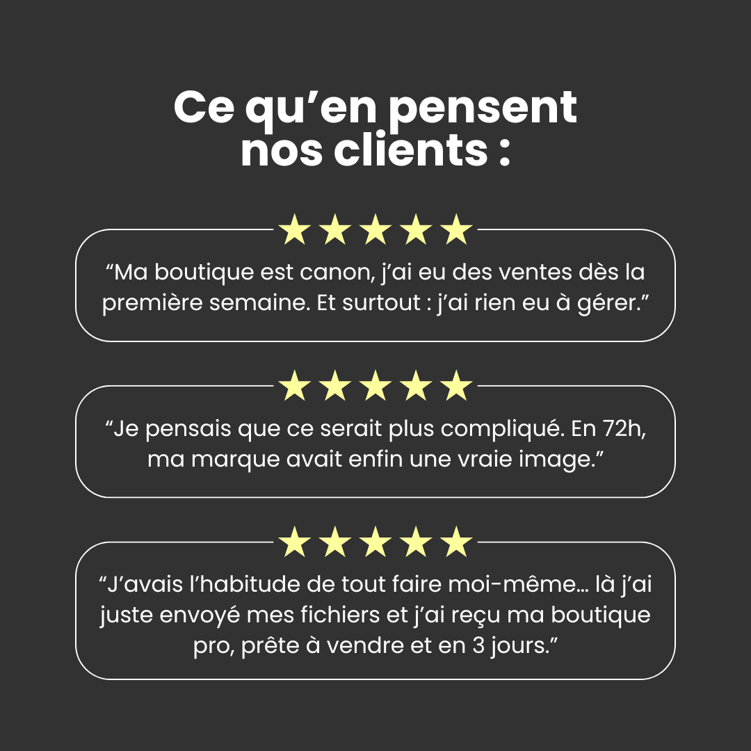 Glow-Up Store™ Design sur-mesure. Aucun copier-coller.
